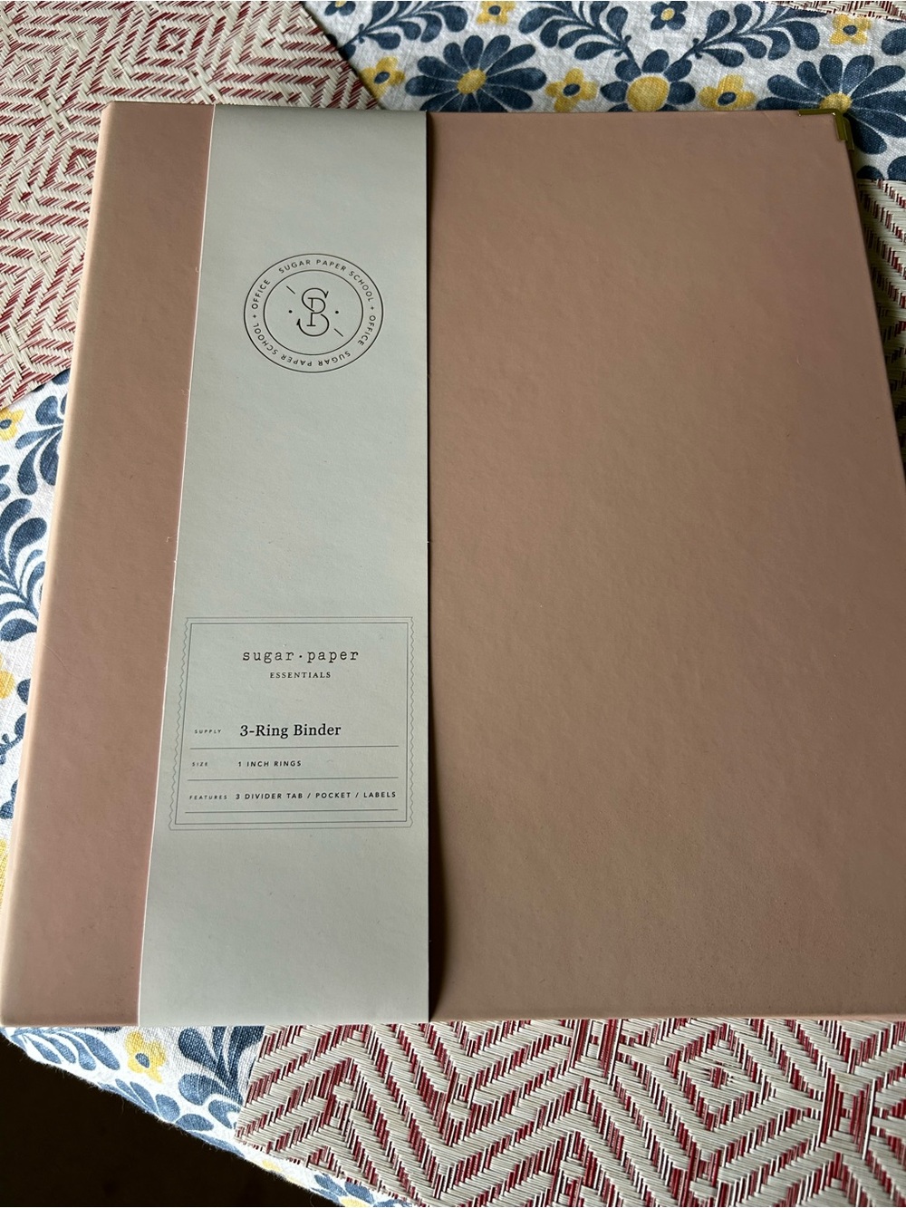 Sugar Paper Pink 3-Ring Binder With Labels, Dividers, and Pockets